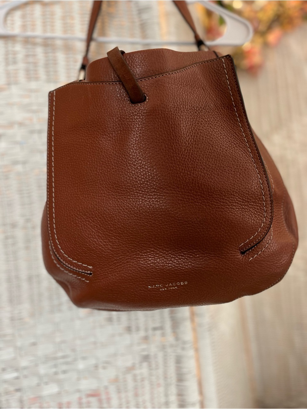 Marc Jacobs Brown Leather Hobo Bag Womens Shoulder Purse